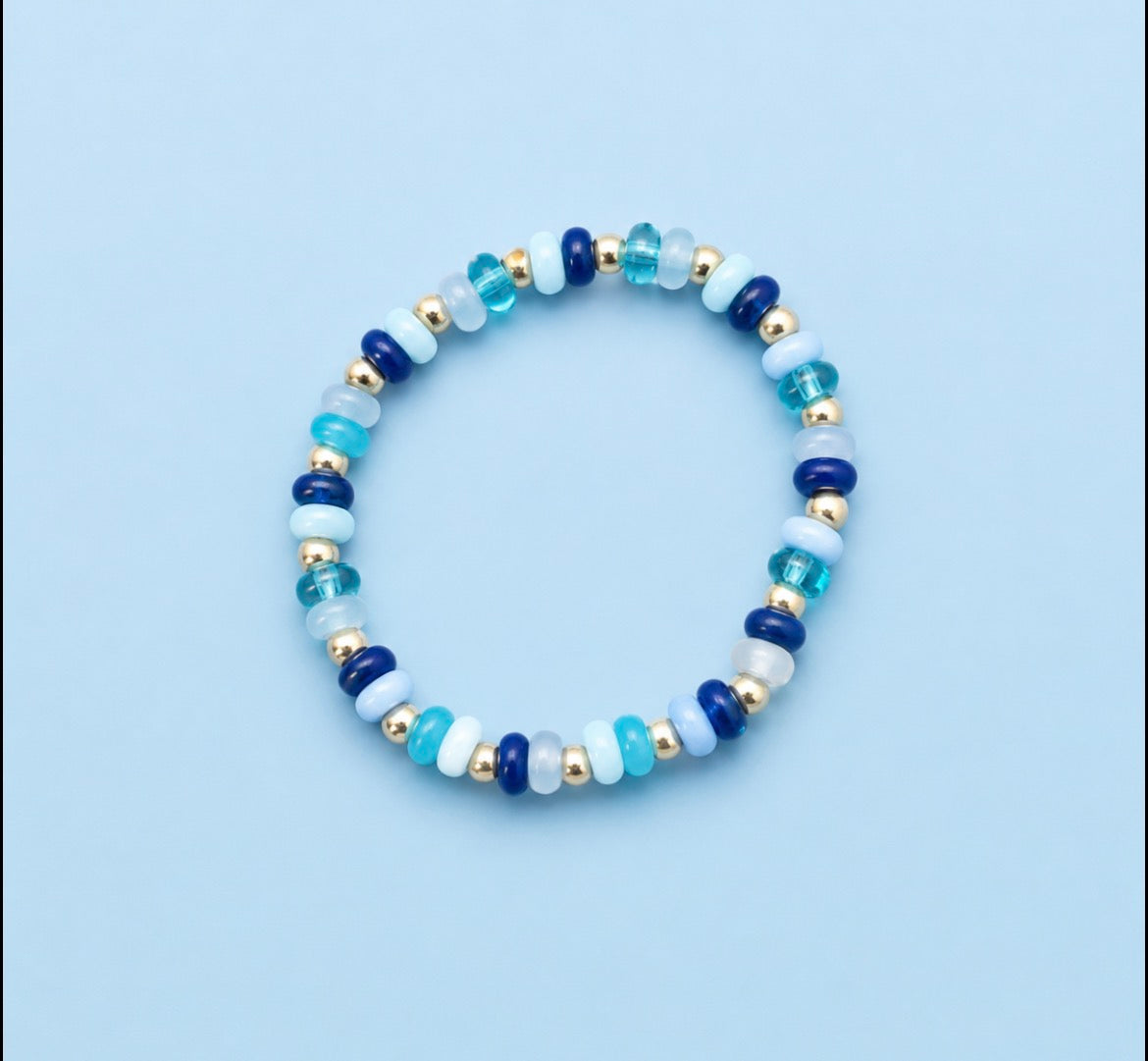 Blue beaded bracelet