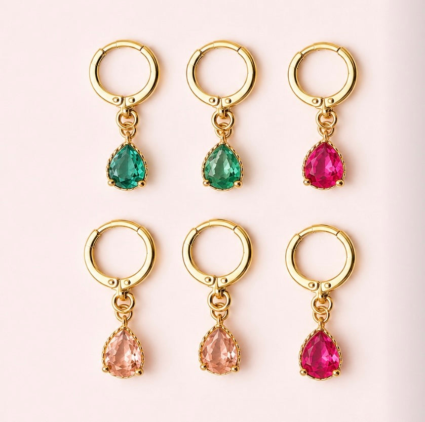 Gemstone Drop Earring ￼