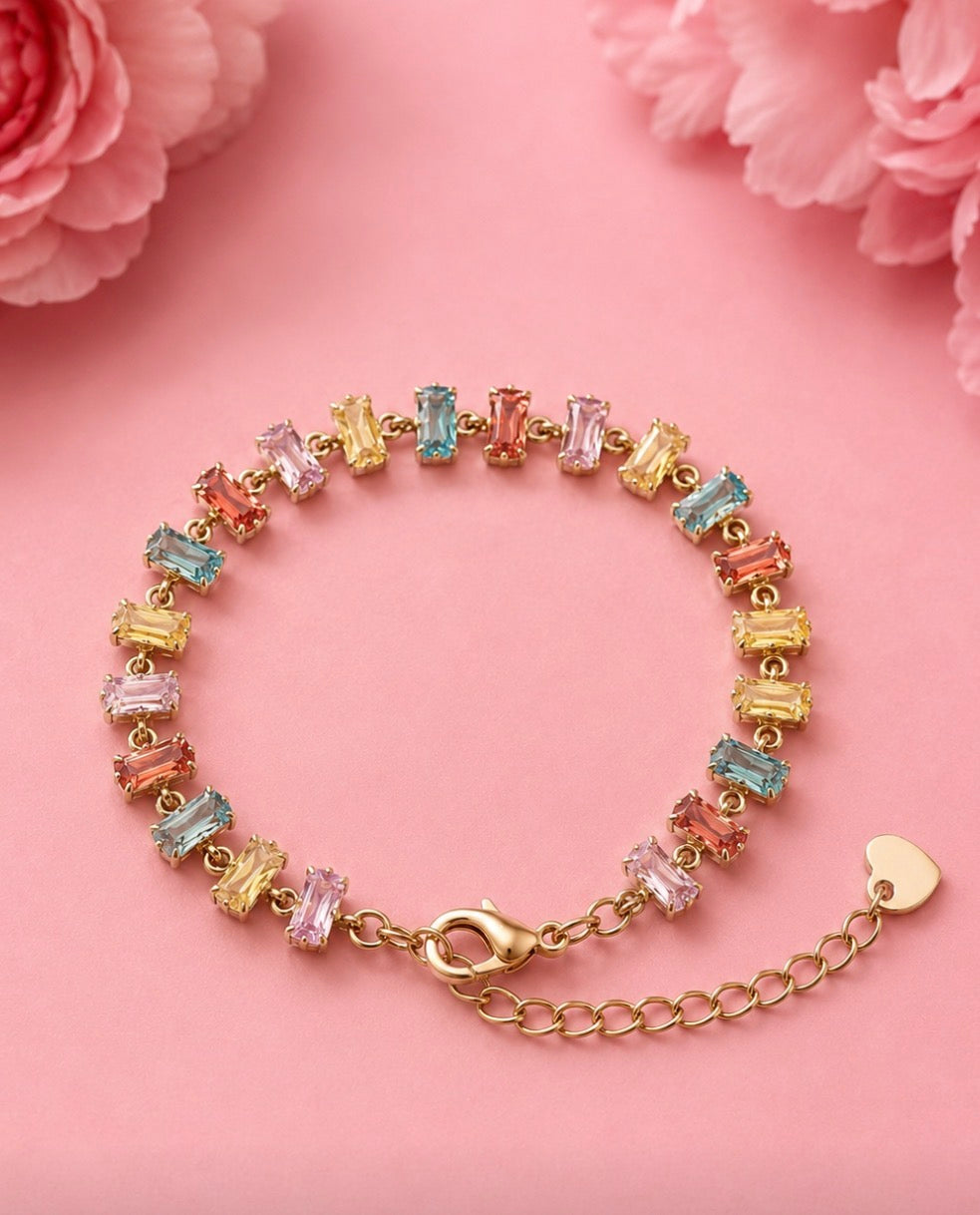 Gemstone tennis bracelet